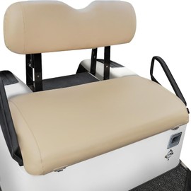 Prefer Warehouse Compatible with E-Z-Go TXT Golf Cart Staple-On Seat Cover, Tan Vinyl Front Replacement, Fits 1994-2013 Models, DIY Install Upholstery for Golf Cart Seat