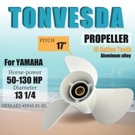 Upgrade Aluminum Propeller 13x19 13 1/4x17 13 1/2x15 13 5/8x13 Boat Outboard Propeller fit Yamaha Engine 50/60/70/75/80/85/90/100/115/130HP 15 Spline Tooth,RH