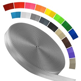 WEBSUKA Polyester Webbing Strap 16+Colors – 1"&1.5"&1.9" – 16.5 25 33 55 Yards Heavy Duty Webbing Roll, Flat Webbing Strap for Indoor&Outdoor Gear, Climbing, DIY Crafting, Repairing 1" 16.5yards