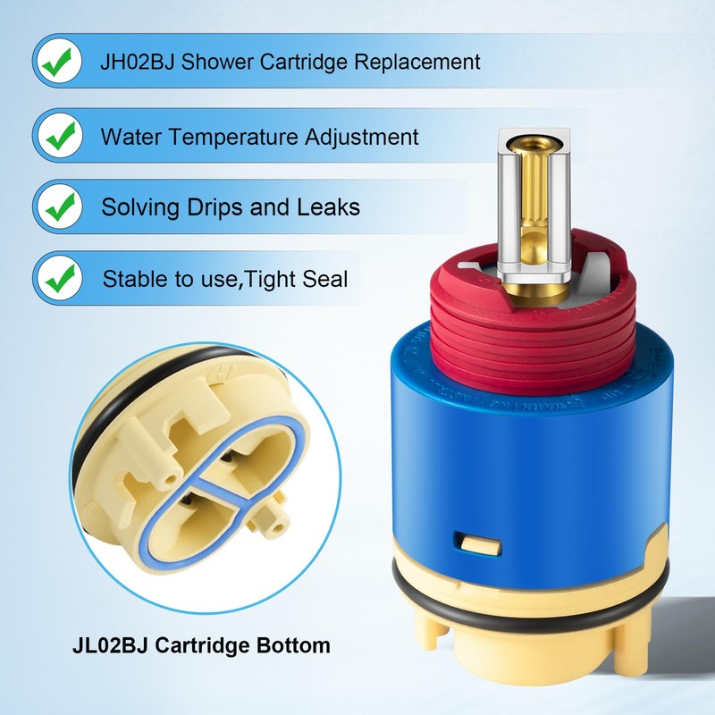 (1Pack) JH02BJ HL-40 Shower Cartridge Replacement,40mm Ceramic Pressure Balance Cartridge,for