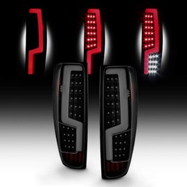 AKKON - Fits 04-12 Chevy Colorado GMC Canyon 06 Isuzu i-280 i-350 07-08 i-290 i-370 Full LED Tube Black Smoked Tail Lights Pair