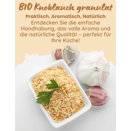 Organic Garlic Granules 500 g | Garlic Granules | Dried | Organic Spice | No Preservatives | Garlic | OmVeda (500 g)