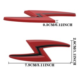 TOMALL 3D Metal S Lightning Emblems Badge 2pcs for Car Side for Fender Badge Car Chrome Zinc Alloy Badge Logo Stickers Trunk Symbol Badge Decals Decorations for All Cars Accessories (Black/Red)