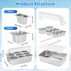 YMJOINMX Ice Cooled Condiment Serving Container 8 Pans (6 Pans×1Qt