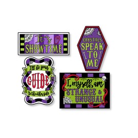 Coloring Broadway - Beetlejuice Inspired Stickers (Set of 4) “It's Showtime” Collection, Broadway Musical Merchandise, Die-Cut & Bubble Free Vinyl, Ideal Gift for Theatre Lovers