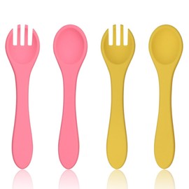 Set of 4 children's cutlery from 1 year old, learning cutlery set, learning spoon baby, baby cutlery, baby learning spoon, learning spoon, cutlery baby, baby spoon, baby fork, learning spoon baby