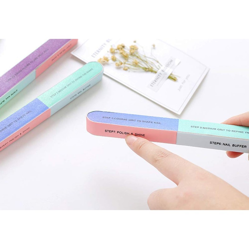 12 limas de uñas profesionales de múltiples caras para pulir