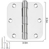 12 Pack Rounded Door Hinges 3.5 inch X 3-1/2" 5/8