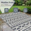 Haoyunll Outdoor Rug Geometric Black and White 9x12 Waterproof