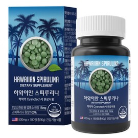 Elenital Hawaiian Spirulina Spirulina 180 tablets, 3-month supply, 100% raw materials from Hawaii Cyanotech, 15 mg of chlorophyll / 하와이안 스피루리나 스피룰리나 180정 3개월분 하와이 Cyanotech사 원료 100% 엽록소 15mg