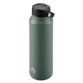 Captain Stag UE-3550 Sports Bottle, Direct Drinking, Double Stainless Steel Bottle, Vacuum Insulated, Cold Insulated, HD One-Touch Bottle, 33.8 fl oz (1,000 ml), Olive Drab UE-3550, Product Size: