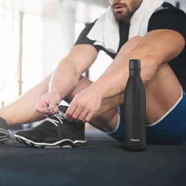 Lifestyl Stainless Steel Water Bottle| 24 Hrs Cold & 12 Hrs Hot| Thermoshield Technology Vacuum Insulated Metal Water Bottles, Leak-Proof Drinks Bottle for Sports, Gym, Yoga, Cycling (1000 ml, White)