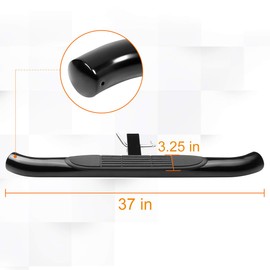 Universal 37x3.25 Inches Black Rear Bumper Tow Hitch Step Bar for 2" Receiver