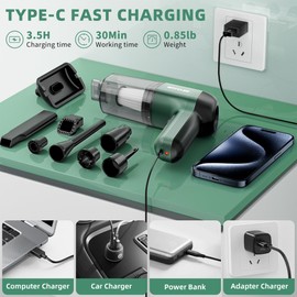 anyclea Cordless Handheld Car Vacuum Cleaner, High Power Vacuum Cleaner with Strong Suction, Dust Buster& Air Blower, Mini Car Vacuum Cleaner