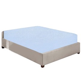 100% Brushed Cotton Flannelette 40CM/16 Extra Deep Fitted Sheets in 12 Colours Single Double King Super King (sky blue, King)