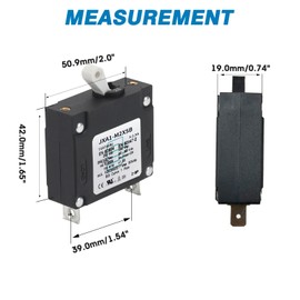 GLOSO J Type Toggle Hydraulic Magnetic Single Pole Circuit Breaker AC/DC Manual Reset Switch Yachts Campers Caravans Black Toggle, 40A, J1P