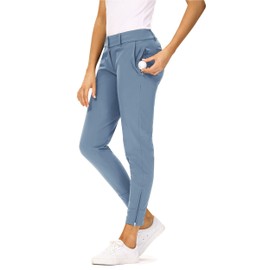 Hiverlay Womens pro Golf Pants Quick Dry Slim Lightweight Work Pants with Straight Ankle Also for Hiking or Casual Ladies，Dusty Blue-m