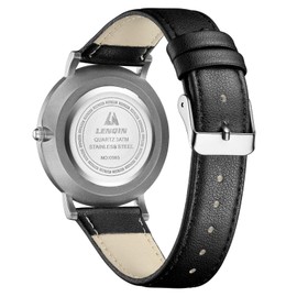 LN LENQIN Mens Watches Watches for Men Analog Quartz Watch 30M Waterproof Men's Wrist Watches Fashion Business Mens Designer Watch Leather Band
