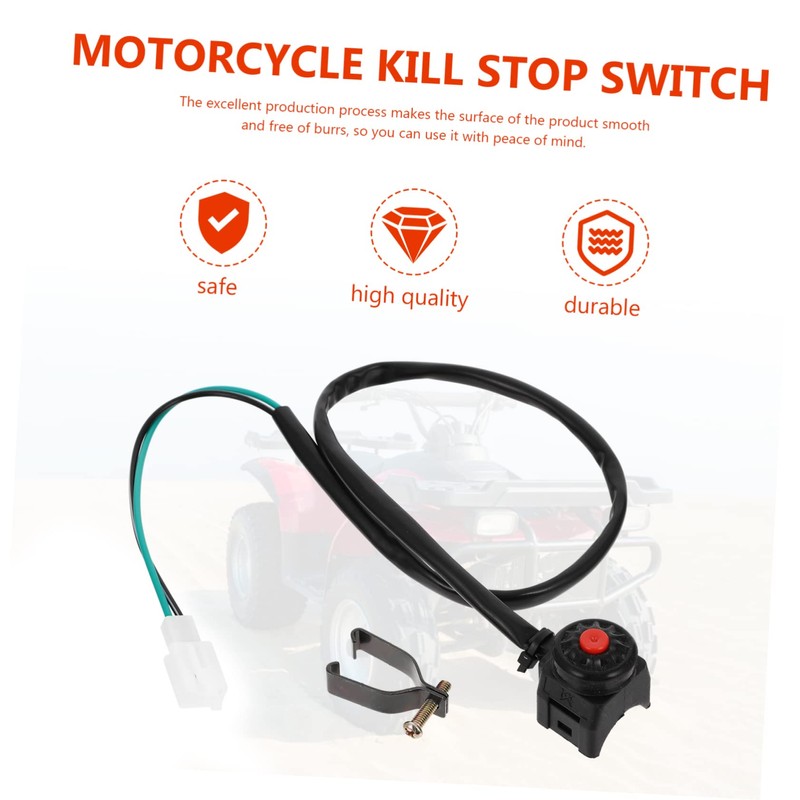 Ciieeo 2Pcs Motorcycle Handlebar Kill Switch Horn Button Durable Starter