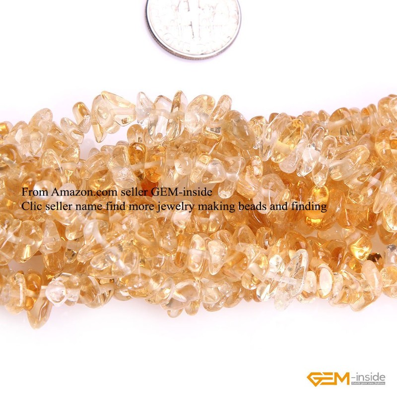 GEM-Inside 7-8MM Citrine Chips Beads Gemstone Gem Loose Beads Findings
