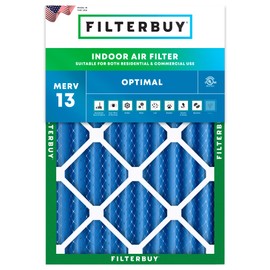 Filterbuy 20x25x4 Air Filter MERV 13 Optimal Defense (1-Pack), Pleated HVAC AC Furnace Air Filters Replacement (Actual Size: 19.50 x 24.50 x 3.63 Inches)