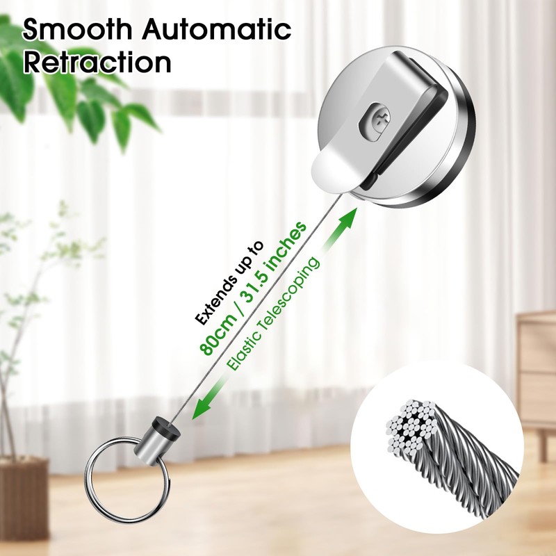 YueMiEcoUS 4 Pack Heavy Duty Retractable Pull Pen Pencil Holder