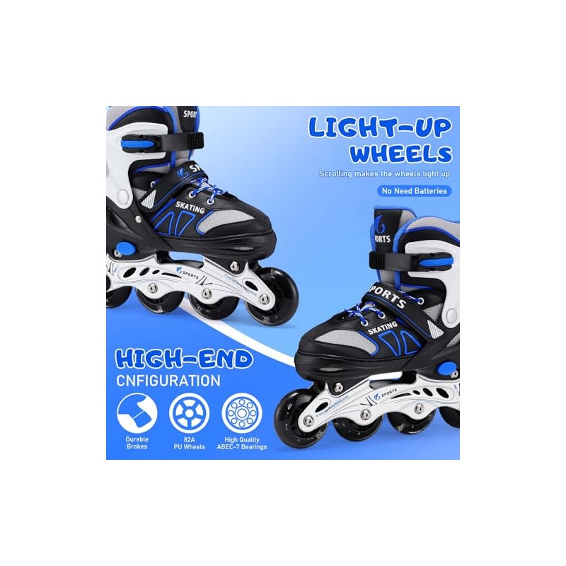 Inline Skates f√ºr Kinder Jungen M√§dchen Anf√§nger, 4 Size verstellbare