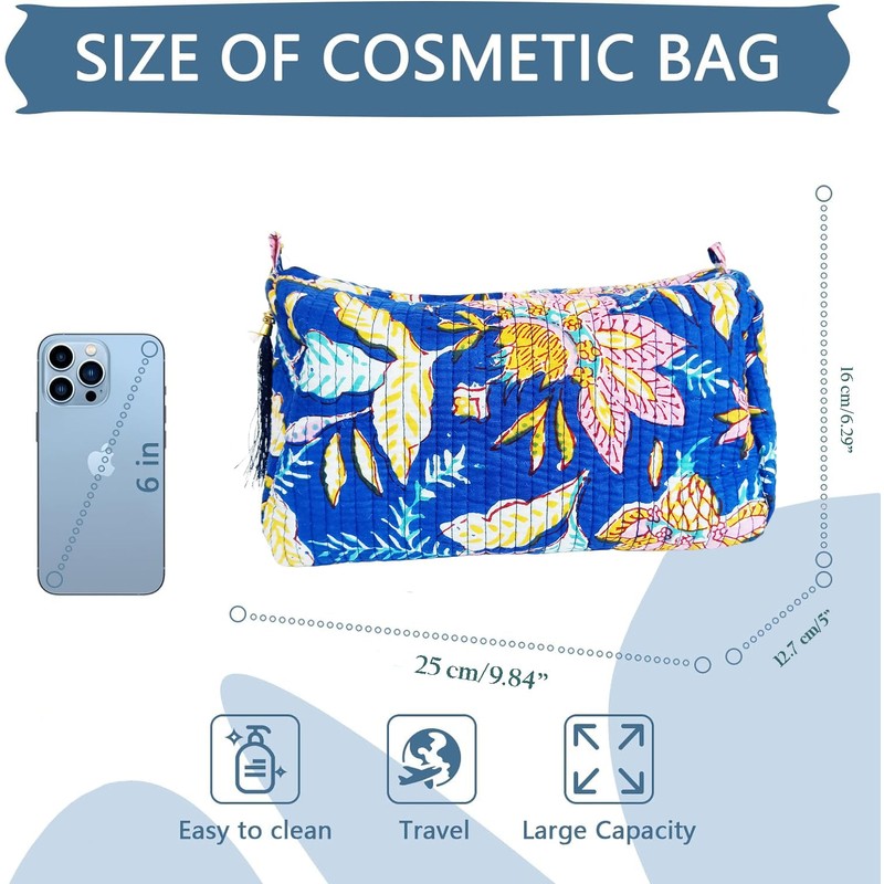 Rastogi Handicrafts Cosmetic Bags Set, 3 Piece Make Up Organizer