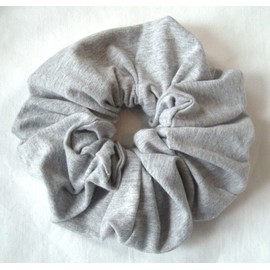 Heather Gray Cotton Jersey Hair Scrunchy-Large - Made in the USA