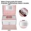 Three Layer Jewelry Storage Box PU Leather Necklace Rings Earrings