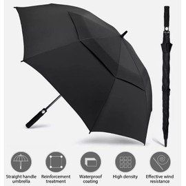 Unibos | Large Golf Umbrella Windproof Strong - Big Golfing Umbrellas Double Canopy Vented For Men & Women - Extra Large Oversize Umbrella