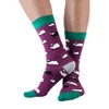 Women Bamboo Crew Socks Sheep Med 4-7 Purple