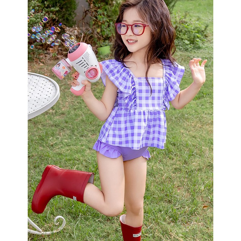 [AILITI] キッズ 水着 女の子 セパレート 3点セット 子供用水着 ノースリーブトップス ショートパンツ フリル