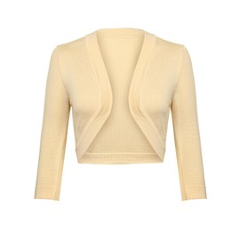 Gyabnw Bolero Women's 3/4 Sleeve Jacket Elegant Women's Cardigan Short Tops Jacket Tops, A-apricose