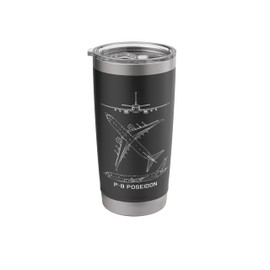 P-8 Poseidon American Patrol Plane Blueprints Stainless Steel Insulated Tumbler