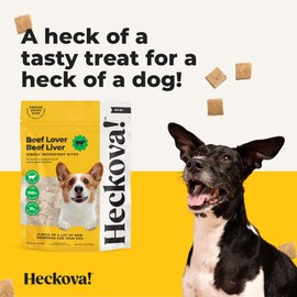 Heckova! Beef Lover - Freeze Dried Beef Liver Dog Treats - Single Ingredient Human Grade Raw Beef Liver Bites for Training, Meal Topper, No Additives, High Protein, 31g Per Cup, 4oz Bag