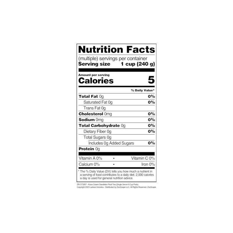 Kona Cream Dandelion Root Tea (Single Serve K-Cup Pods) (12