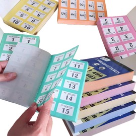 ZEBTON 6 x Raffle Tickets Books 1-1000 Cloakroom Tickets Lucky Draw Tombola Draw Prize Draw and Charity Events Assorted Colors (6)