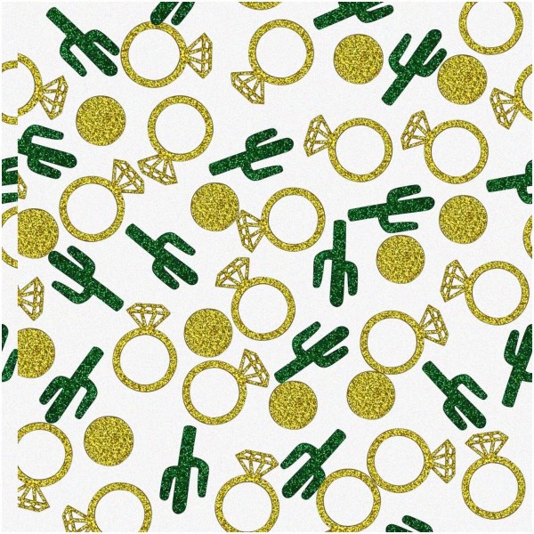 Yeluxe Cactus Gold Glitter Party Confetti - 300 Pieces of