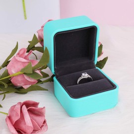 iSuperb Ring Box Flannel Ring Box Jewellery Boxes PU Earring Gift Box Engagement Wedding Ring Boxes Jewellery Display Packaging Organiser Jewellery Boxes for Women