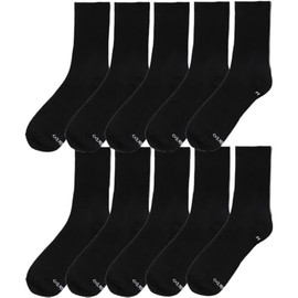 EDUARDO Mid-Calf Crew Socks Classic Casual Lightweight Comfort Socks for Men and Women 10 Paris - Black/S