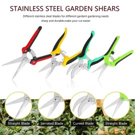 5‑Piece Garden Pruning Shears Set with Gloves & Storage Bag – Stainless Steel Trimming Scissors for Flowers, Herbs & Small Branches – Ergonomic Gardening Tools Kit (Multi-color)