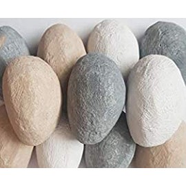 10 Mixed Gas Fire Pebbles White Grey and Beige. Made in UK Suitable for Gas LPG Living Flame Fires
