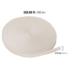 KOHAND 20mm x 100m Cotton Twill Tape, Natural Cotton Bunting Tape, Herringbone Roll Linen Twill Ribbon Elastic Bands Webbing Tape Bias for Sewing Webbing Craft Beige