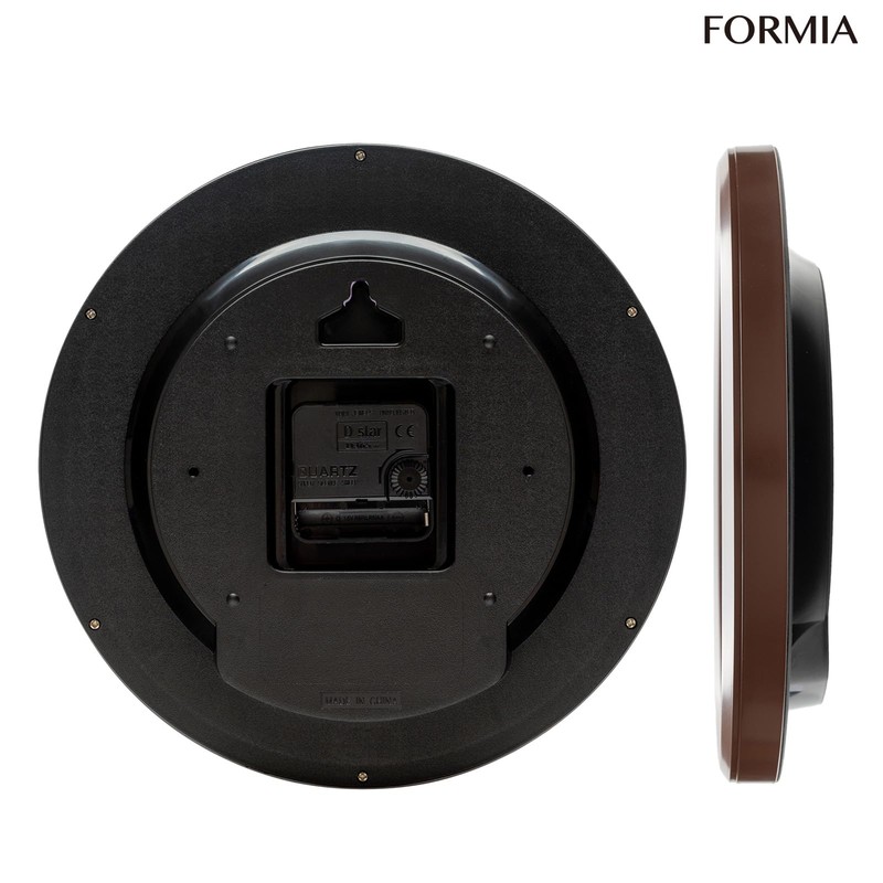 FORMIA HWC-021W-BR Wall Clock, Easy to Read Simple, Continuous Second