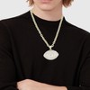 18K Gold Silver Geometry Rhinestone Pendant Necklace for Men Hip