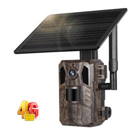 LSVISION 4G LTE Outdoor Wireless Cellular Trail Cameras 4MP Solar Wildlife Game Camera with SIM Card, Remote Phone Access & Playback, Motion Activated 0.2s Trigger Time, Night Vision, IP66