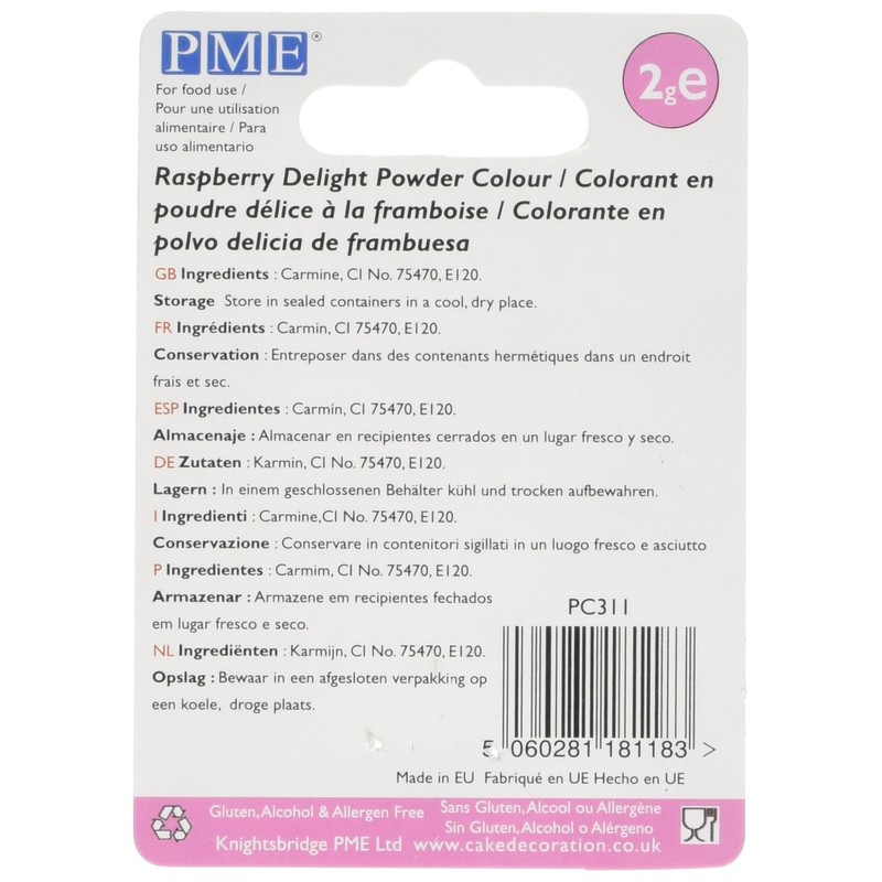 PME PC311 Edible Powder Colour Raspberry Delight