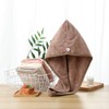Fyore Coffee Brown Hair Towel with Button, Dries Hair Quickly,