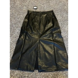 Joe’s womens joes black leather midi skirt with slit size M $218
